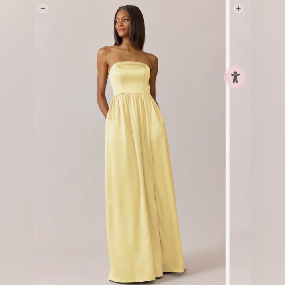 Revelry Strapless Dress in Soft Yellow